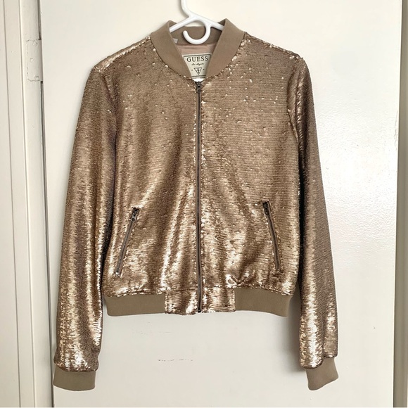 Guess Gold Sequin Jacket - Picture 1 of 10